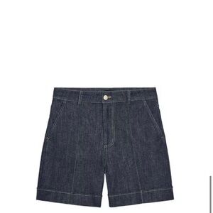 Dark Denim Cuffed Shorts- Zara
